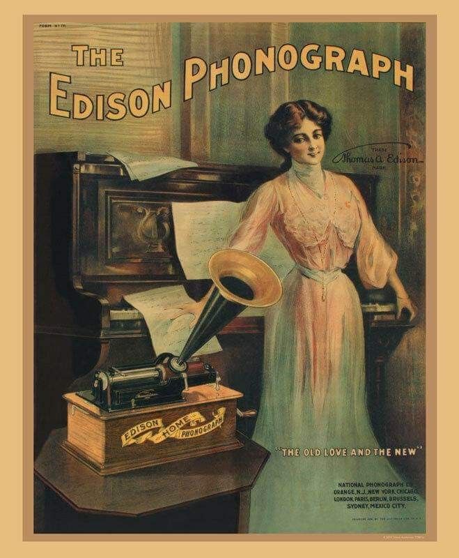 The old love and the new. Edison Home Phonograph. Advertisement
