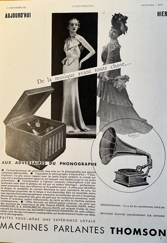 Fashion Gramophone “Aux adversaires du phonographe » Machines Parlantes Thomson 1934